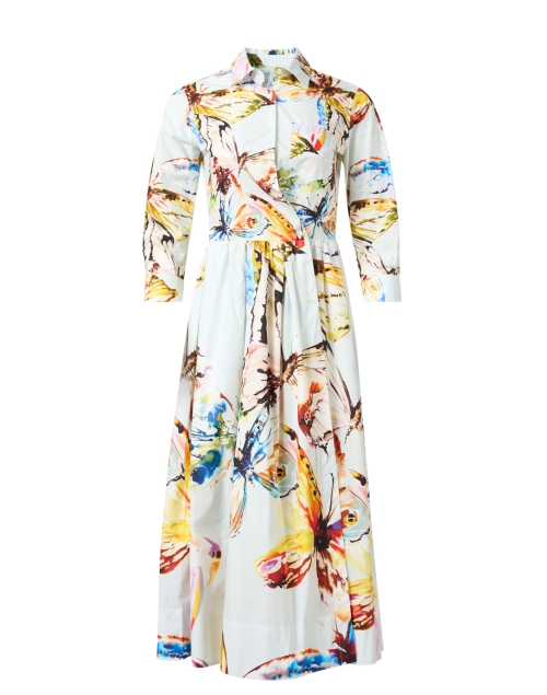 Product image - Sara Roka - Elenat Mint Green Multi Print Shirt Dress
