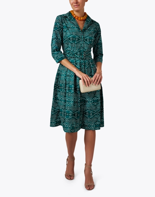 Look image - Samantha Sung - Audrey Green Print Cotton Stretch Dress