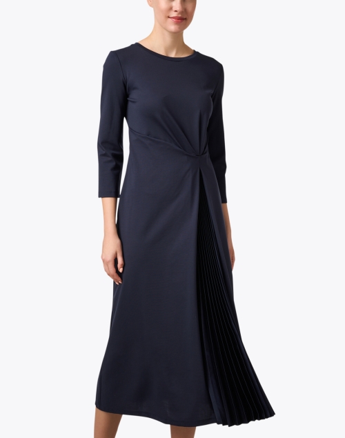 Front image - Weekend Max Mara - Gessy Navy Ruched Dress 