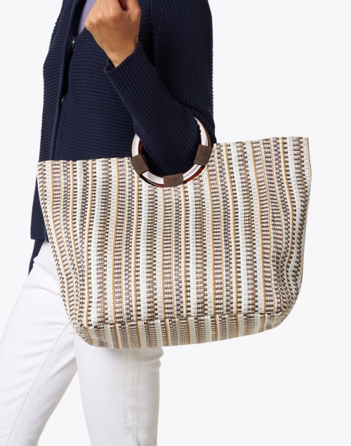 Look image - Casa Isota - Carlotta Beige Multi Woven Cotton Handbag