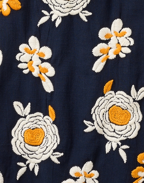 Fabric image - Frances Valentine - Dreamy Navy and Yellow Cotton Linen Kaftan