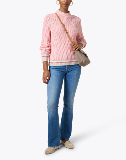 Pink Wool Mock Neck Sweater