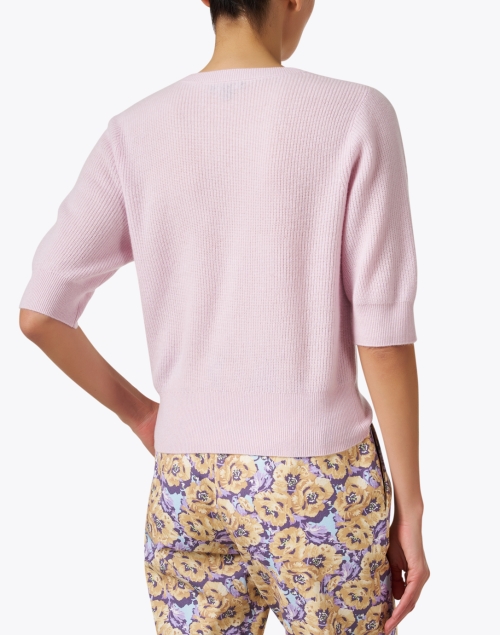 Back image - Repeat Cashmere - Pink Cashmere Henley Sweater