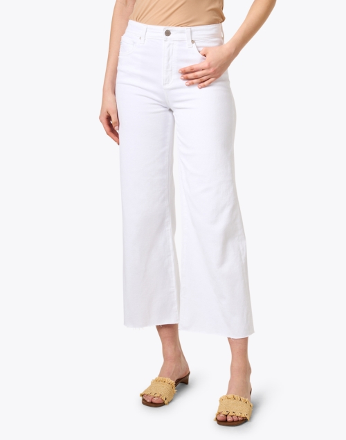 Front image - AG Jeans - Saige White High Rise Straight Leg Jean