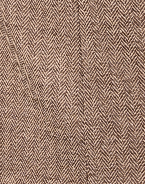 Fabric image - Weekend Max Mara - Brandy Brown Chevron Wool Blend Jacket