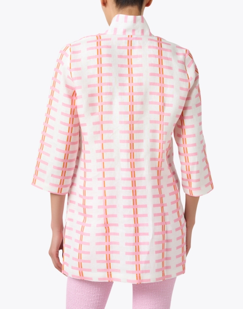 Back image - Connie Roberson - Rita Pink Print Linen Jacket