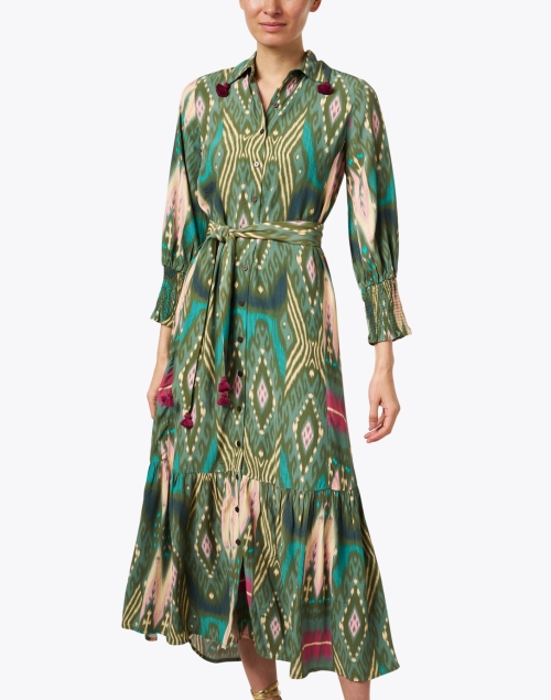 Front image - Figue - Indiana Green Print Shirt Dress