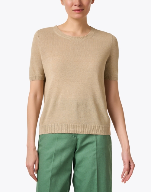 Front image - Weekend Max Mara - Pancone Tan Linen Sweater