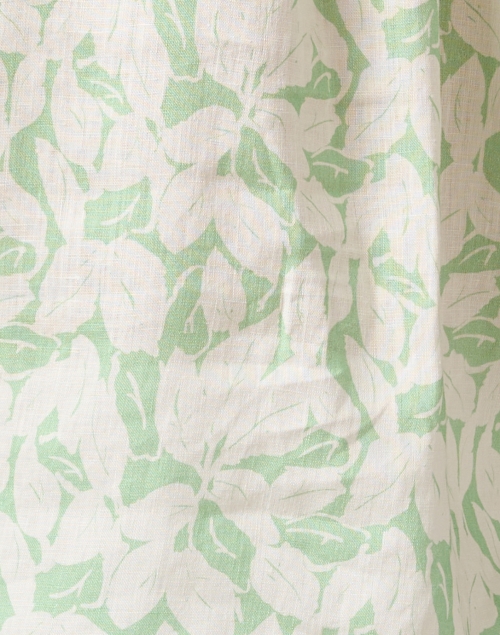 Fabric image - Ecru - Winslet Green Leaf Print Blouse