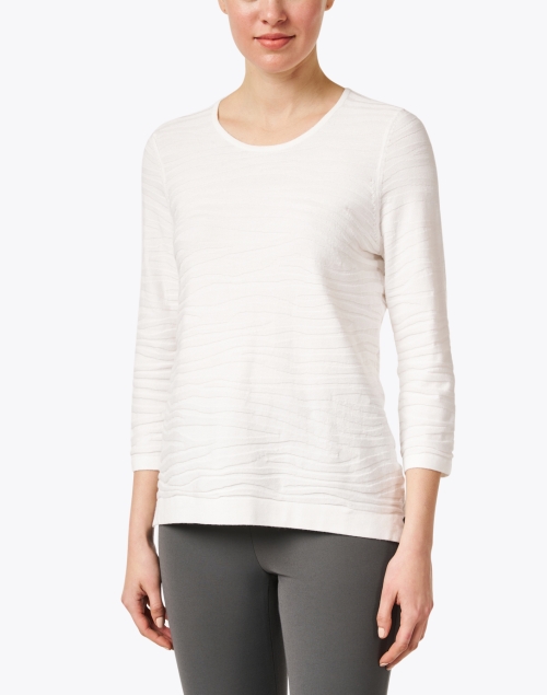 Front image - J'Envie - White Textured Sweater