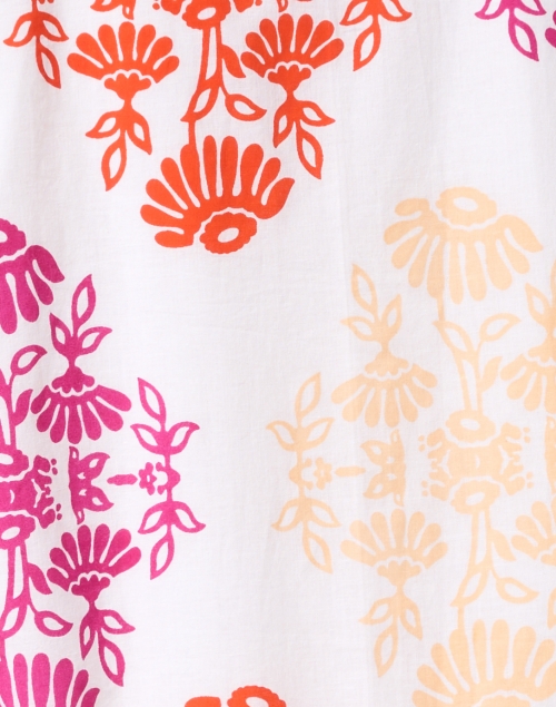 Ro's Garden - Deauville Pink and Orange Floral Shirt Dress
