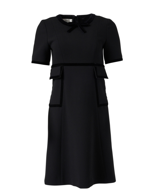 Product image - Jane - Opaline Black Wool Crepe Dress