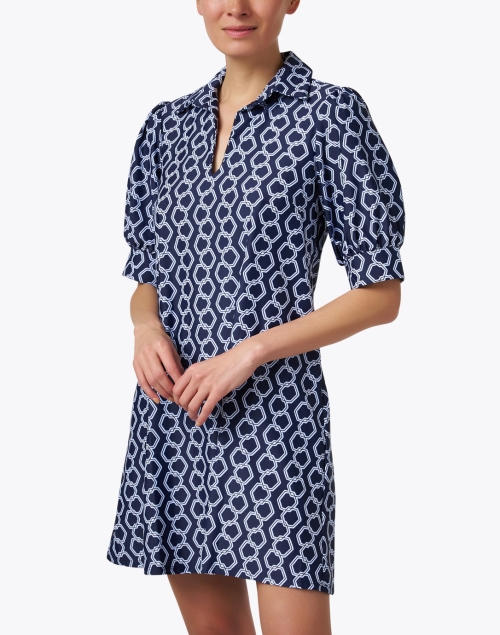 Front image - Jude Connally - Emerson Navy Print Dress