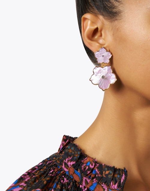 Paloma Lilac Flower Drop Earrings