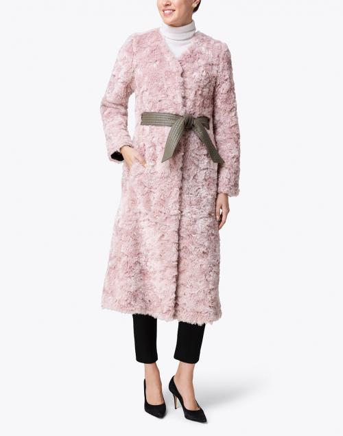 Victoire Rose Pink Faux Fur Coat