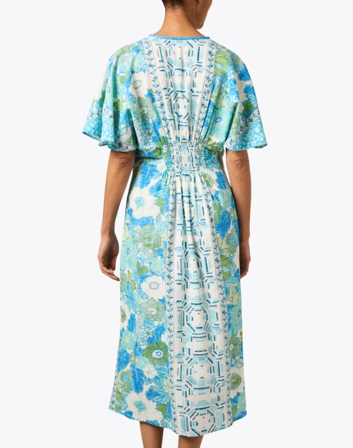 Back image - D'Ascoli - Sunny Blue Multi Print Cotton Dress