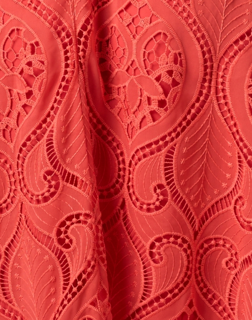 Fabric image - Shoshanna - Norma Poppy Red Eyelet Dress
