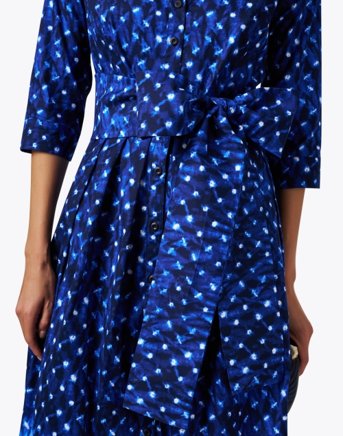 Extra_1 image - Samantha Sung - Audrey Blue Border Print Stretch Cotton Dress