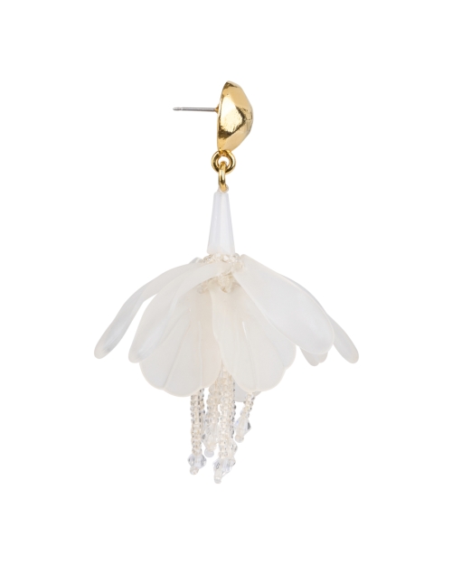 Back image - Oscar de la Renta - White Bell Flower Earrings