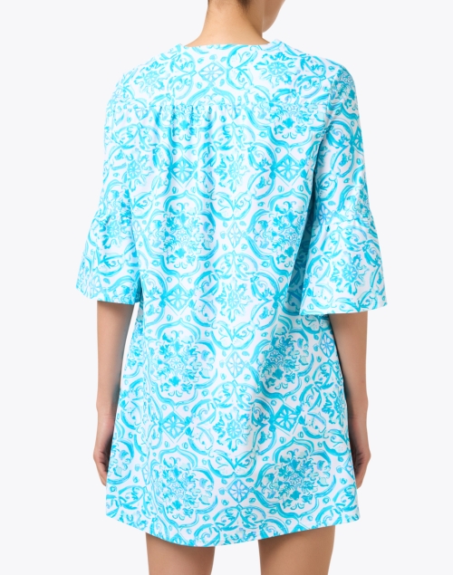 Back image - Jude Connally - Kerry Aqua Tile Print Dress