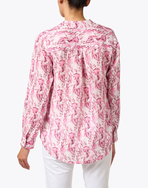 Back image - 120% Lino - Pink Print Linen Shirt