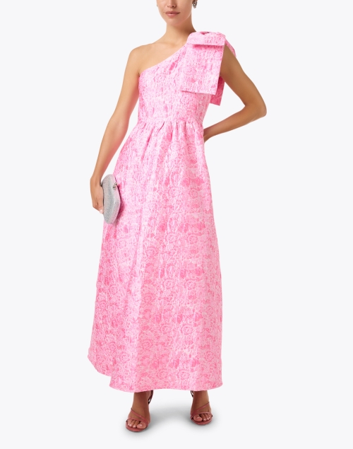 Caroline Pink Jacquard Dress