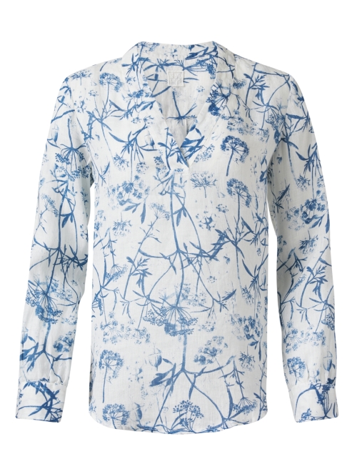 Product image - 120% Lino - White Printed Linen Blouse 