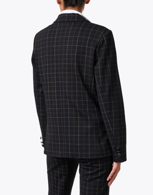 Back image - Peace of Cloth - Navy Plaid One Button Blazer