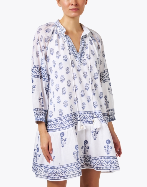 Extra_1 image - Bella Tu - Ophelia White and Navy Print Dress