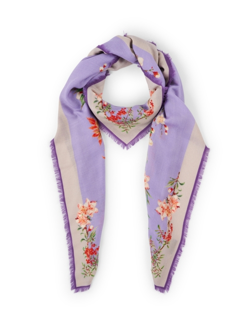 Product image - St. Piece - Tanya Purple Floral Wool Cashmere Scarf