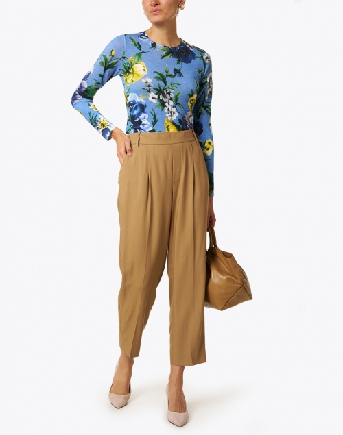 Samantha Sung - Charlotte Blue Copocabana Floral Silk and Cashmere Sweater
