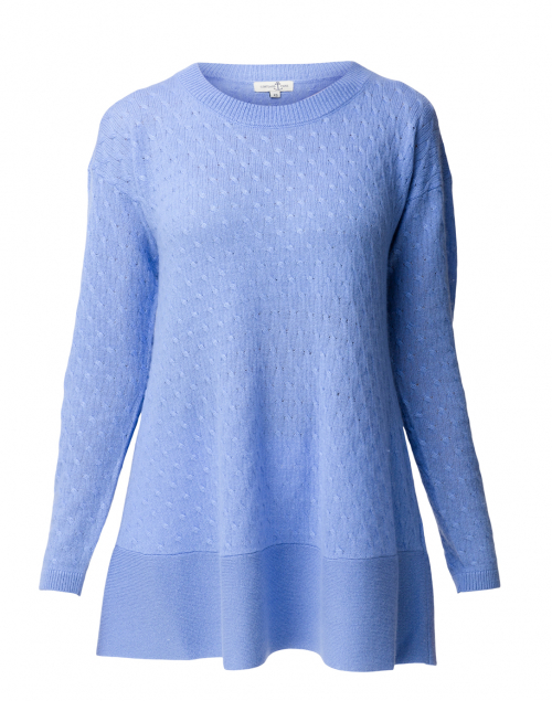 Product image - Cortland Park - St. Tropez French Blue Cable Knit Cashmere Sweater