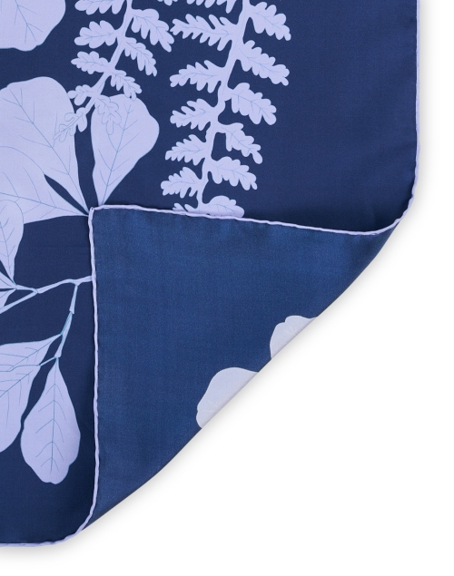 Back image - Lafayette 148 New York - Blue Multi Floral Print Silk Scarf