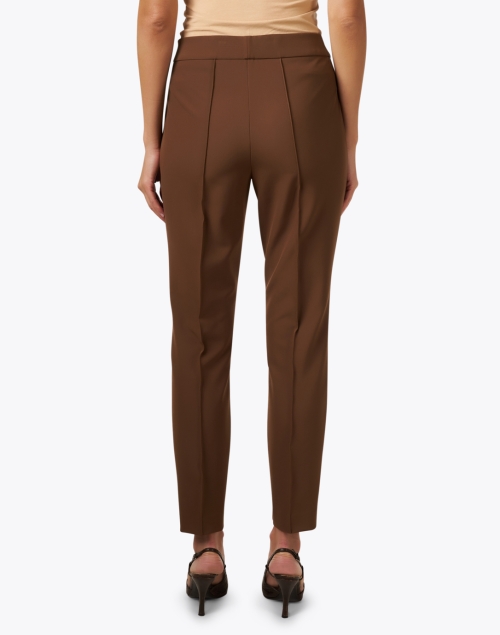 Back image - Lafayette 148 New York - Gramercy Brown Stretch Pintuck Pant