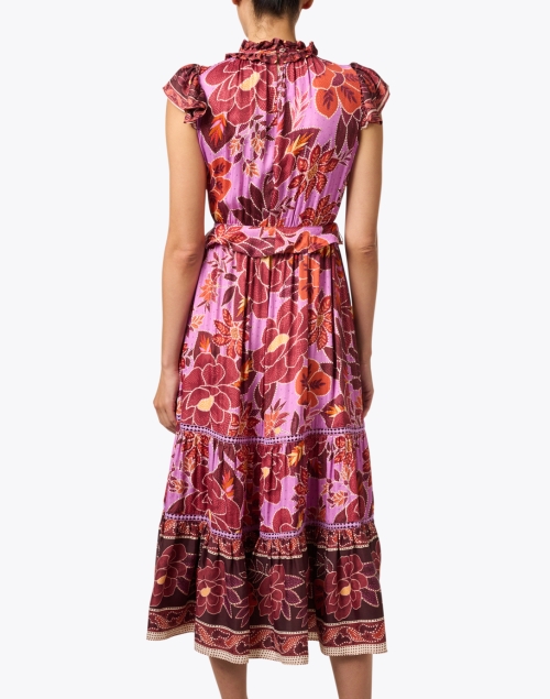 Back image - Farm Rio - Red and Pink Multi Floral Print Dress