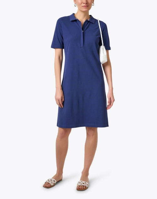 Sheryl Navy Cotton Polo Dress
