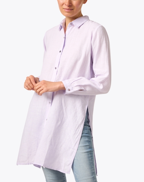 Front image - Eileen Fisher - Lavender Longline Shirt