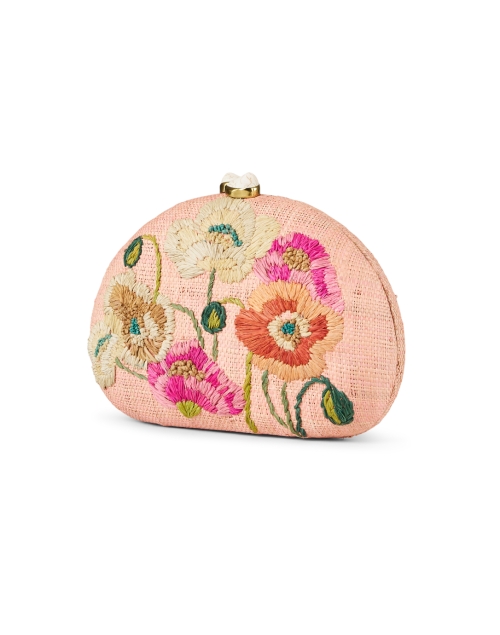 Front image - Rafe - Berna Pink Floral Embroidered Clutch 