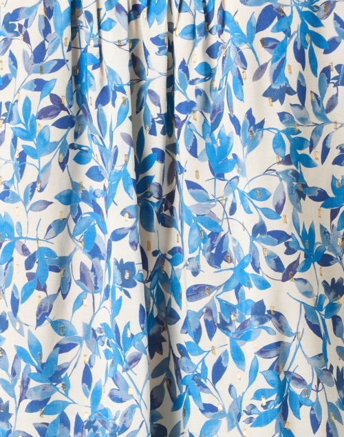 Fabric image - Finley - Stephanie Blue and Gold Fleck Floral Top