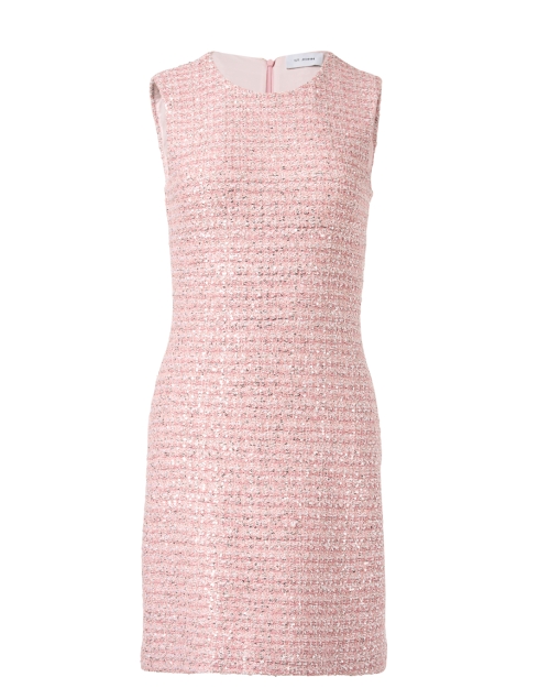 Product image - St. John - Pink Plaid Sequin Sheath Dress