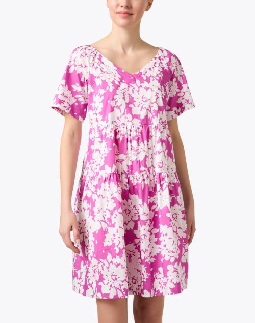 Front image - Rosso35 - Purple Floral Cotton Dress