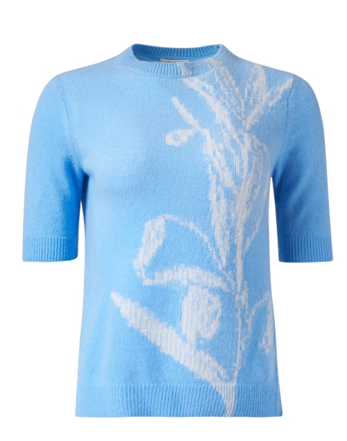 Product image - Lafayette 148 New York - Blue Floral Cashmere Sweater