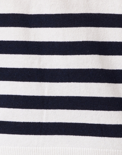 Fabric image - Saint James - Ontario White Striped Wool Cashmere Cardigan
