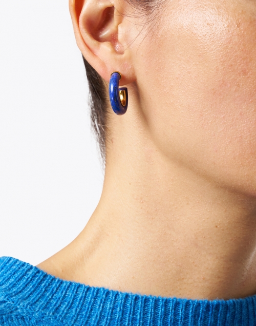 Lapis Small Hoop Earrings