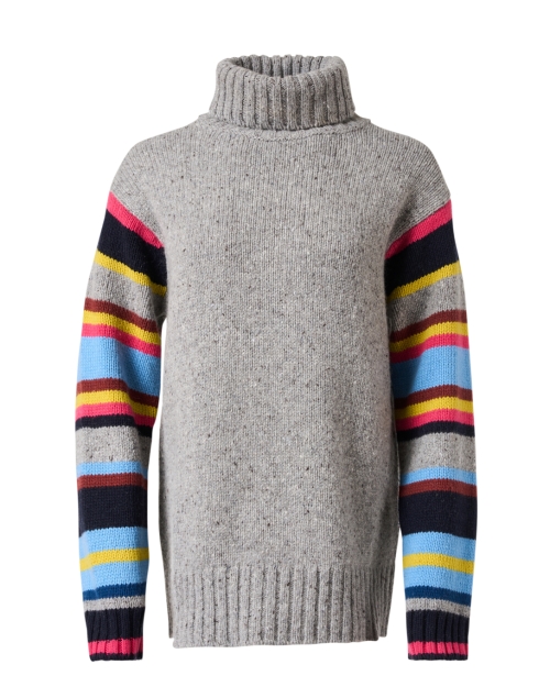 Product image - Chinti and Parker - Grey Wool Cashmere Stripe Sleeve Sweater