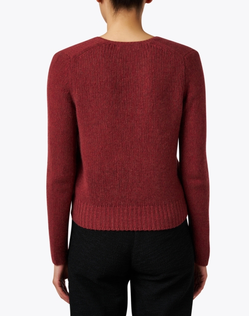 Back image - White + Warren - Red Cashmere Wrap Top