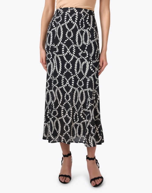 Front image - Seventy - Black Rope Printed Skirt
