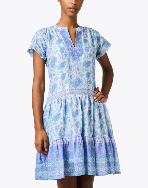 Front image - Bella Tu - Camilla Blue Print Dress