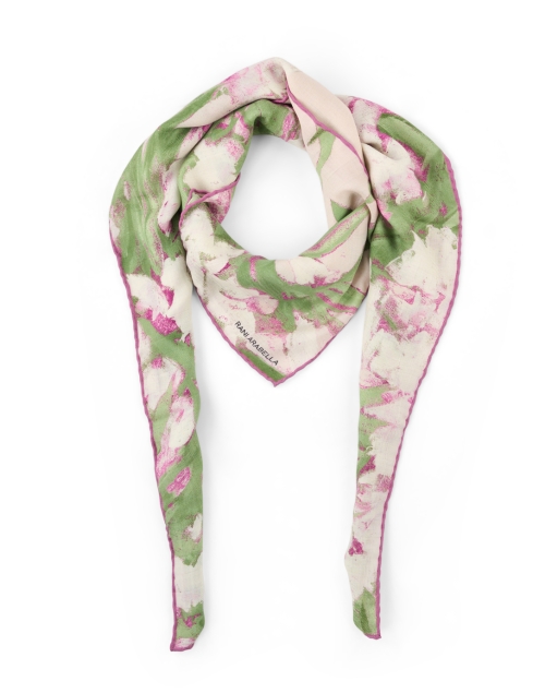 Product image - Rani Arabella - Pink Floral Print Wool Cashmere Silk Scarf