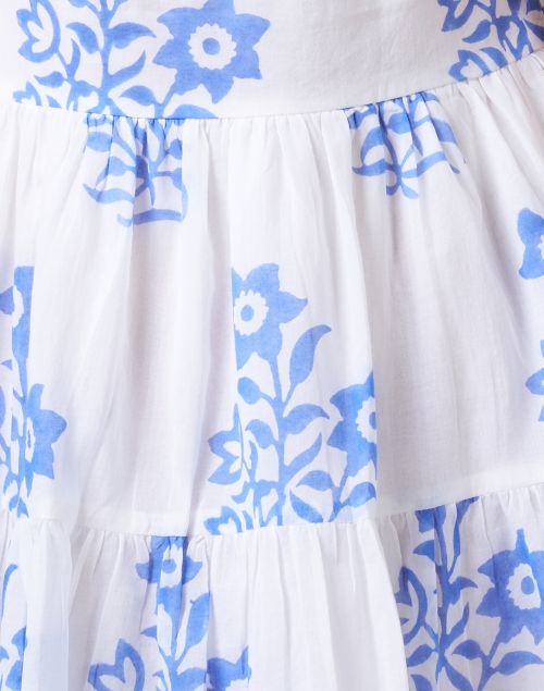 Fabric image - Oliphant - White and Blue Print Cotton Dress